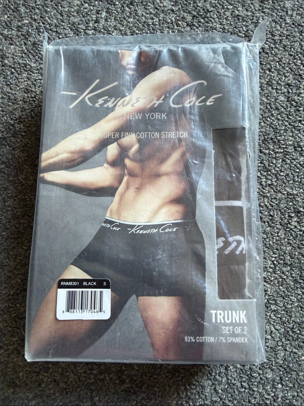 Kenneth Cole Men's Black Stretch Cotton Trunks - Pack of 2